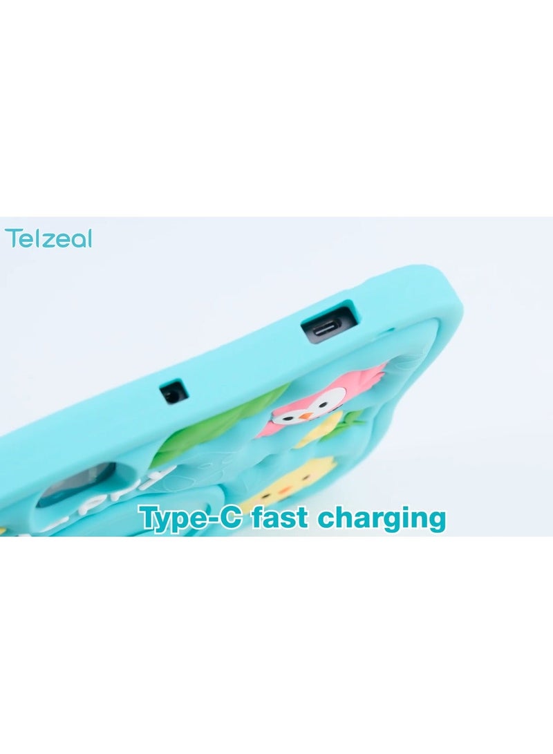 Telzeal تابلت تلزيال P103 للأطفال 10.1 بوصة أندرويد 13 مع شريحة مزدوجة وبطارية عالية السعة 10000 مللي أمبير 8 جيجابايت رام + 512 جيجابايت تخزين وردي - Image 2